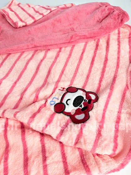 ست بلوز و شلوار حوله ای راه راه خرس