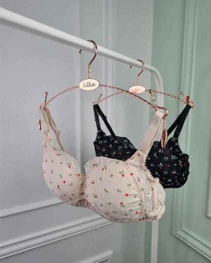 سوتین دخترانه حریر گل‌دار بدون فنر