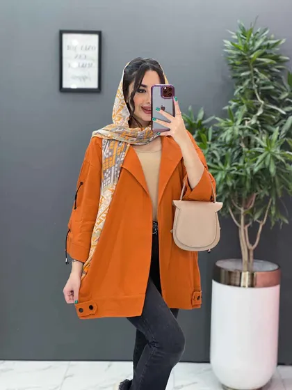 مانتو لینن آستین گت ضربدری