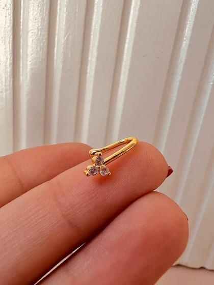 پیرسینگ فیک بینی بدون نیاز به سوراخ سه نگینه