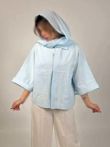 شومیز باکسی دوجیب مدل دلبهار کد 50263