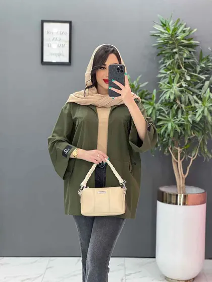 مانتو لینن آستین پاکتی جیب پاگن