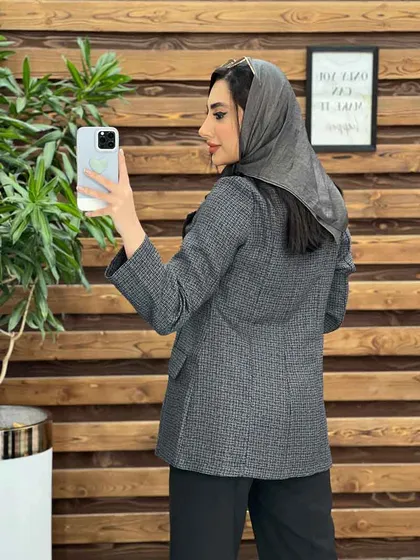 مانتو طرحدار یقه انگلیسی