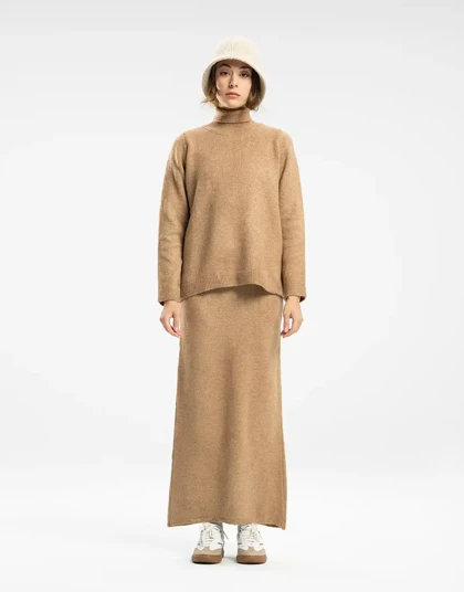 یقه اسکی دامن بافت