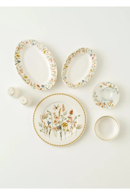 سرویس صبحانه‌خوری 12 نفره Bella Maison مدل Flores استون‌ور - چندرنگ