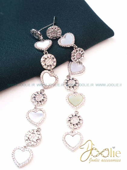 گوشواره زنانه لوکس طرح طلا مدل لاو برست کدE1195