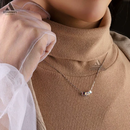 گردنبند سه کریستال سواروسکی Swarovski Cube Crystal Necklace 01
