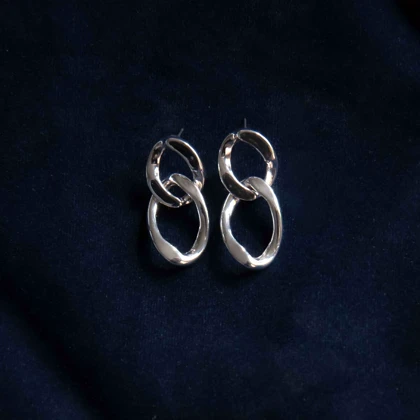 گوشواره زنجیری اویز سیلور