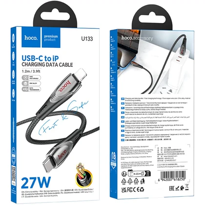 کابل تایپ سی به لایتنینگ هوکو HOCO مدل U133 توان 27 وات