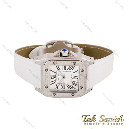 ساعت کارتیر سانتوس زنانه فول نگین سفید Cartier-4596-G