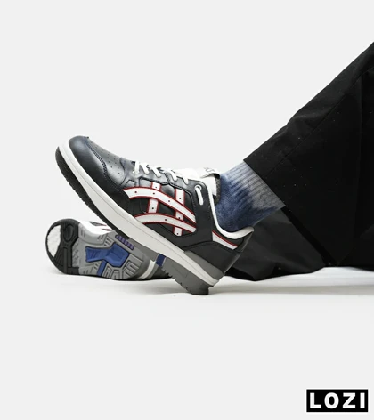 کفش کتانی مردانه مشکی سفید قرمز ASICS TIGER RUNNER II مدل 5680