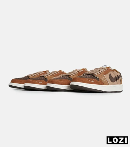 کفش کتانی مردانه و زنانه قهوه ای NIKE jordan Vodoo مدل 7018