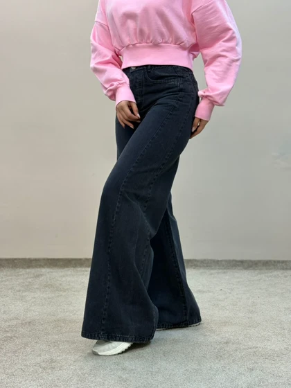 شلوار جین شافل ذغالی 1695