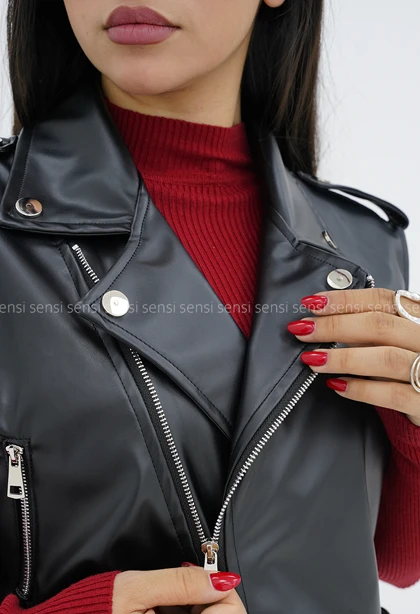وست زنانه چرم جلو زیپ کد1006702