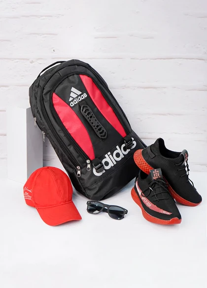 کوله پشتی مشکی قرمز Adidas مدل Ronix