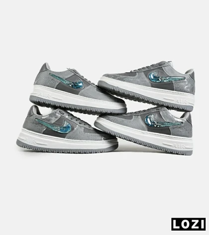 کفش کتانی مردانه و زنانه طوسی آبی NIKE dunk low steam puppet