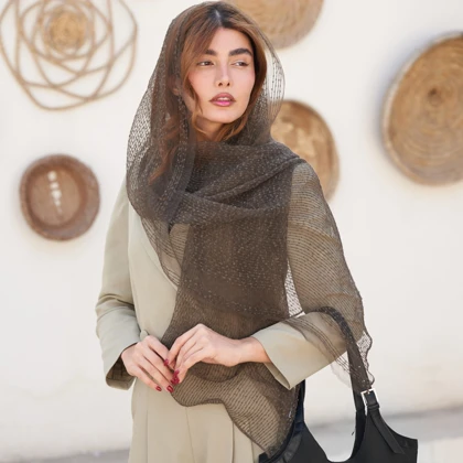 شال ویسکوز راه راه ریز 20679