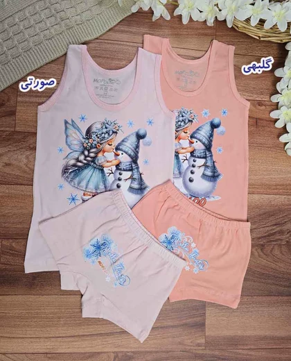 ست رکابی و شورت دخترانه کریسمس