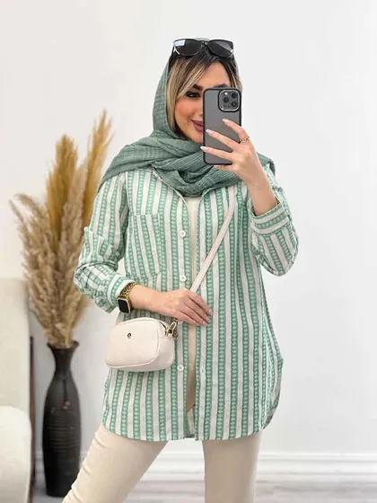 شومیز راه راه لوزی دار