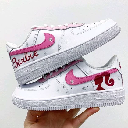 کفش اسپرت نایک ایرفورس مدل air force طرح Barbie nike کد 142203