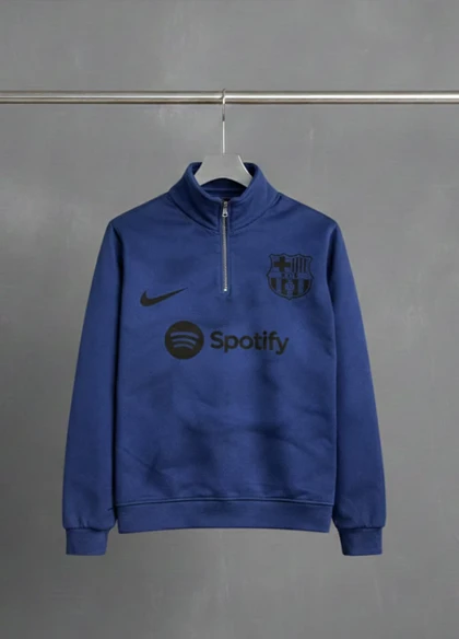 دورس نیم زیپ مدل بارسلونا-آبی