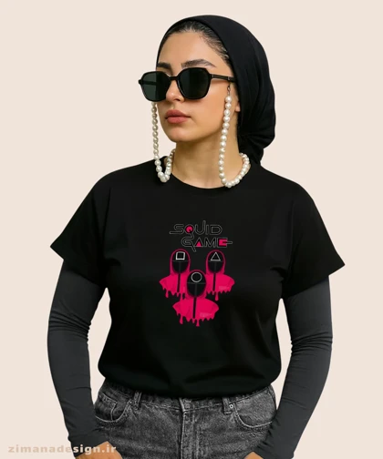 کراپ زنانه طرح اسکویید گیم کد 1049