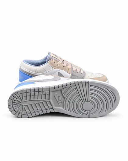 کفش کتانی مردانه مدل نایکی جردن سفید طوسی کرم Nike jordan