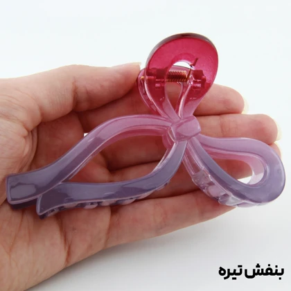 کلیپس دخترانه مدل پاپیون دنباله دار دو رنگ