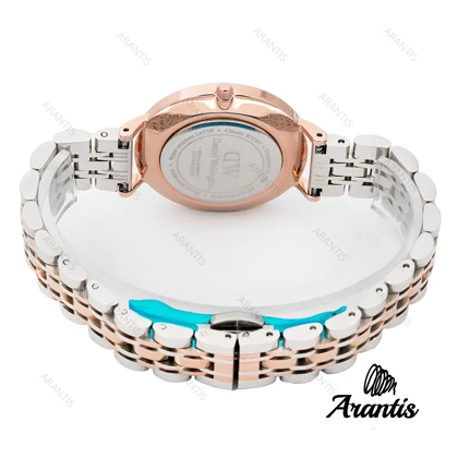 ساعت دنیل ولینگتون مردانه دورنگ رزگلد صفحه مشکی m-9244