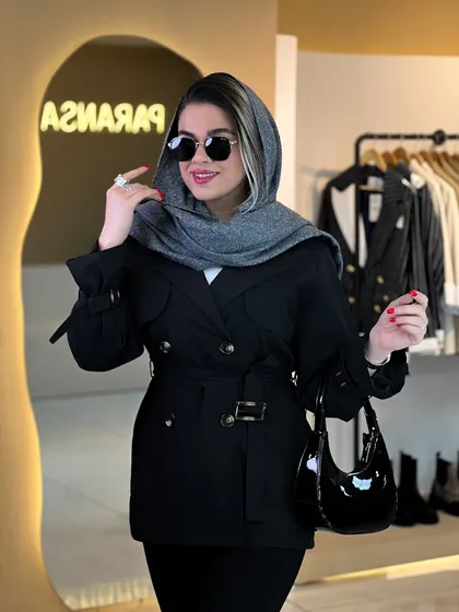 بارانی چهار دکمه مشکی 010208