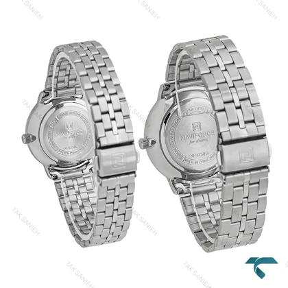 ساعت ست نیوی فورس NF9238 سیلور صفحه سرمه ای NaviForce-7763-S