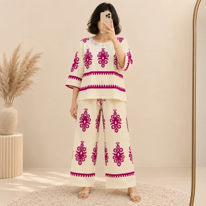 ست بلوز و شلوار راحتی بامبوک کد 5017