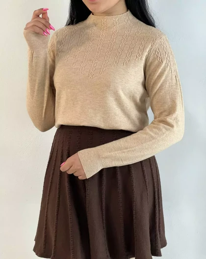 پلیور بافت گپ یقه ایستاده کد 5493