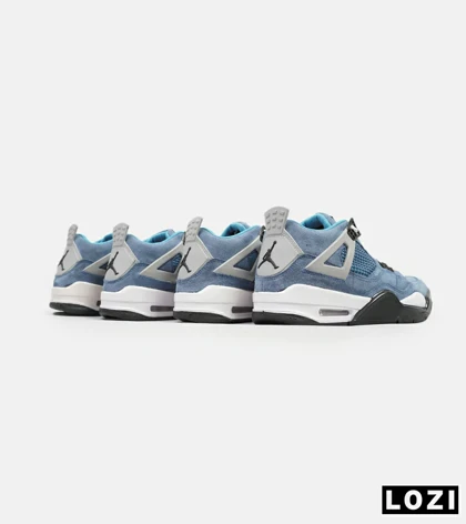 کفش کتانی ساق‌دار مردانه آبی سفید Nike air jordan 4