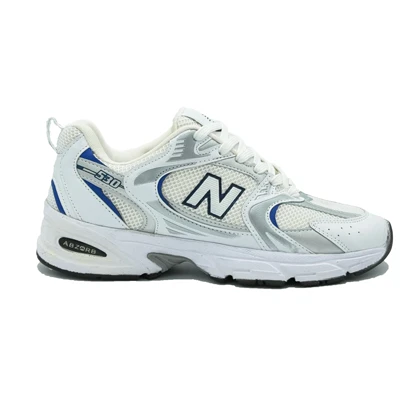 کتانی اسپرت مردانه نیوبالانس 530 New balance رنگ سفید سرمه‌ای کد 6761