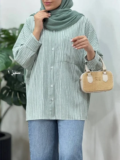 تونیک مانتویی جلو دکمه پاستیلی