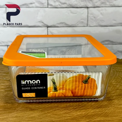 ظرف شیشه ای 2.25 شیاردار لیمون