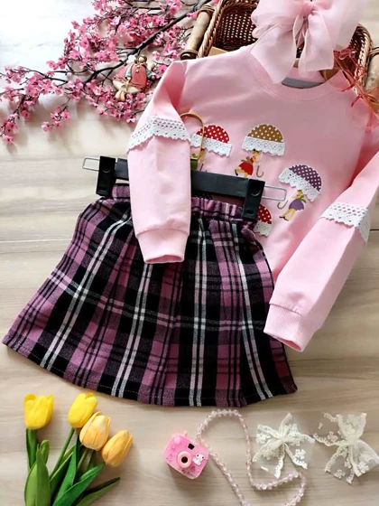 بلوز دامن دخترانه مدل چتر