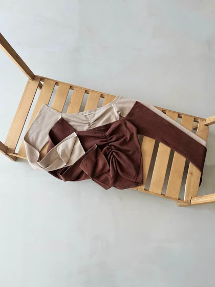 کراپ استین دار سینه کشدار - کد 971