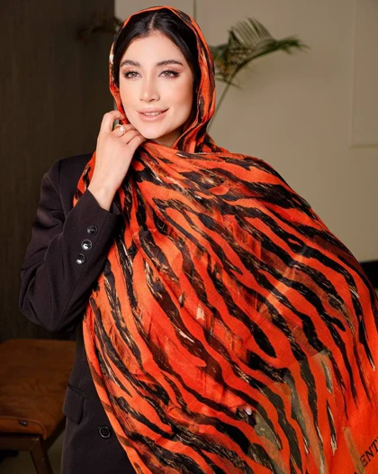 شال ابریشم میله ای زبرا 20271
