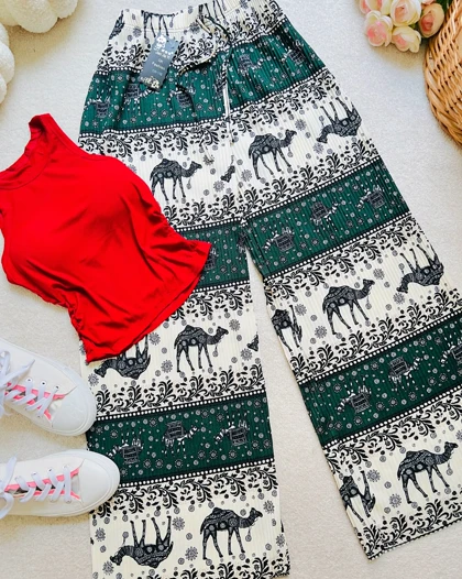 شلوار پلیسه طرح camel