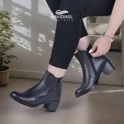 نیم بوت زنانه چرم کد 4037006