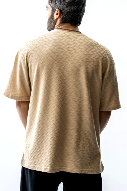 تیشرت باکسی ژاکارد مردانه