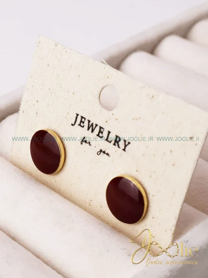 گوشواره زنانه میناکاری مدل دکمه کد E1156