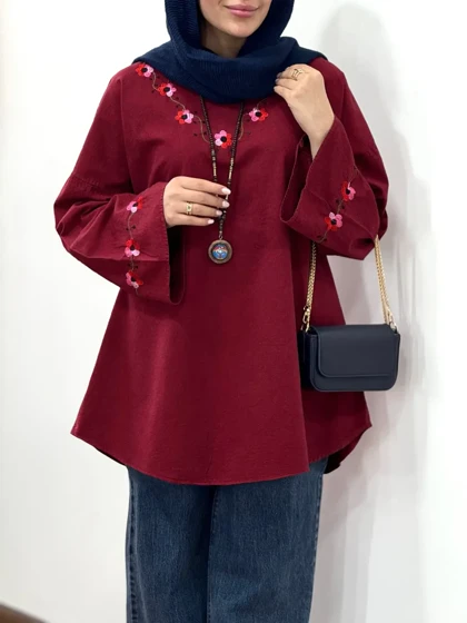 مانتو لینن گلدوزی نرگس کد 5953
