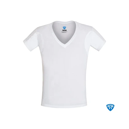 زیرپوش ضد تعریق یقه هفت باز مردانه سفید