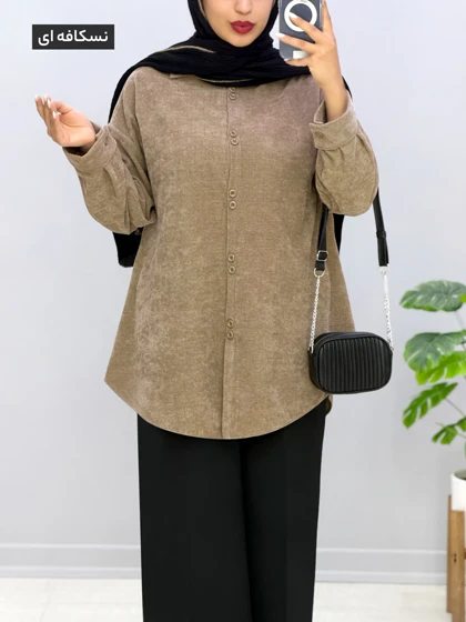 شومیز مانتویی مخمل ویتاری کد 9571222