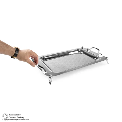 سینی استیل یونیک پایه دار مدل 4061 سایز 30 * 50 سانت