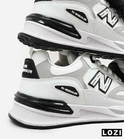 کفش کتانی مردانه سفید طوسی NEW BALANCE yg niubailun