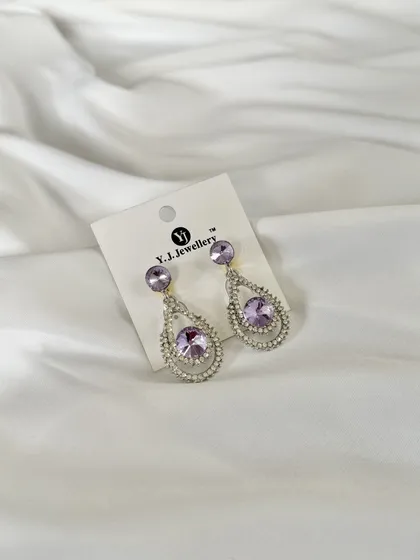 گوشواره مجلسی فول نگین طرح اشک